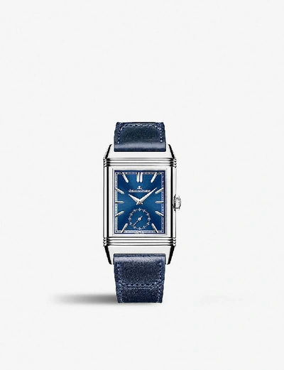Jaeger-lecoultre Q3988482 Reverso Tribute Duoface Stainless Steel And Leather Watch In Silver