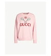 GUCCI Tennis logo-embroidered cotton-jersey sweatshirt