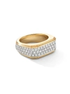 DAVID YURMAN THE PAVÉ ROMAN SIGNET 18K YELLOW GOLD & DIAMOND RING,400010061328