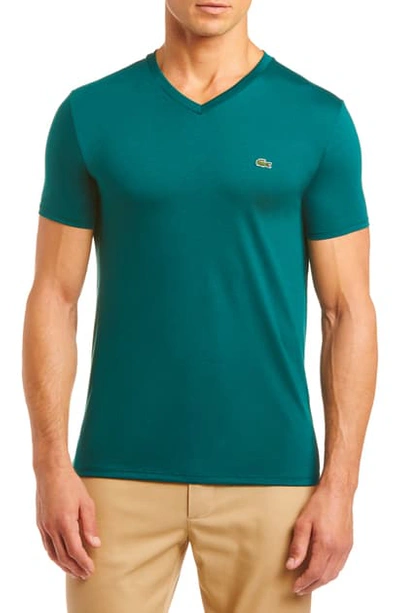 Lacoste Regular Fit V-neck T-shirt In Beeche