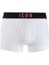 DSQUARED2 DSQUARED2 ICON CONTRAST WAISTBAND BOXERS - WHITE