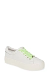 White Leather/ Green