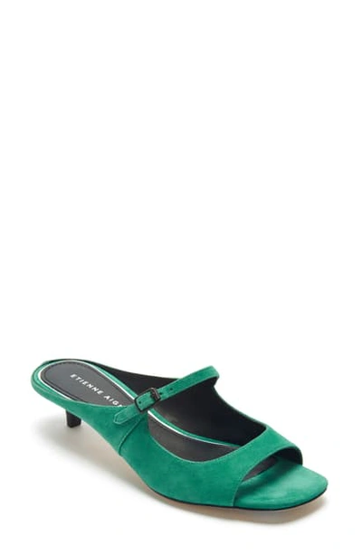 Etienne Aigner Verity Mary Jane Slip-on Sandal In Malachite Suede