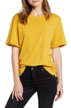 Alex Mill Laundered Cotton Pocket Tee In Yellow