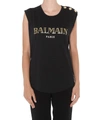 Balmain Black Logo T-shirt In Noir/or
