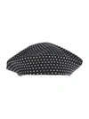 SAINT LAURENT WOOL BERET WITH CRYSTALS EMBELLISHMENTS,11029555