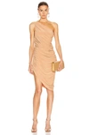 Norma Kamali Diana One-shoulder Ruched Minidress In Nude