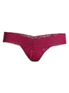 Hanky Panky Signature Lace Low-rise Lace Thong In Cranberry