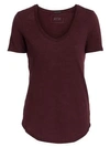 Atm Anthony Thomas Melillo Slub Jersey V-neck Tee In Burgundy