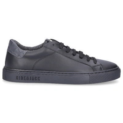 Hide & Jack 低帮运动鞋 Low Top Sneaker  小牛皮 徽标 黑色 In Black