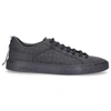 HIDE & JACK LOW-TOP SNEAKERS GOMMATO CALFSKIN EMBOSSING LOGO BLACK