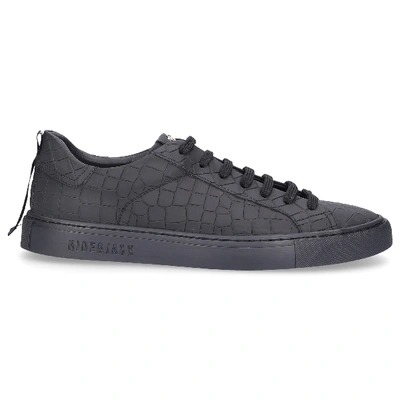 Hide & Jack Low-top Sneakers Gommato Calfskin Embossing Logo Black