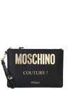 MOSCHINO CLUTCH WITH LOGO PRINT,11029940