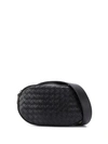 Bottega Veneta Black Woven Leather Belt Bag