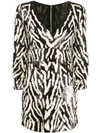 PINKO SEQUIN ZEBRA-STRIPED DRESS