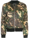 NICOLE MILLER CAMOUFLAGE PRINT BOMBER JACKET