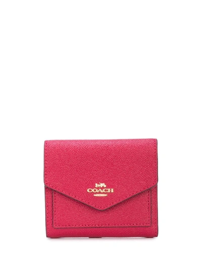 Coach Crossgrain Small Wallet In Red