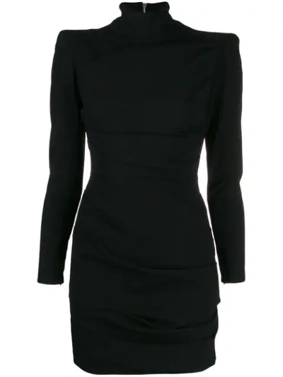 Alex Perry Roll-neck Short Dress In Black