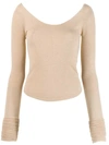 LEMAIRE SCOOP NECK KNIT TOP