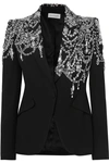 ALEXANDER MCQUEEN CRYSTAL-EMBELLISHED CREPE BLAZER