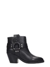SEE BY CHLOÉ TEXAN ANKLE BOOTS IN BLACK LEATHER,11030378