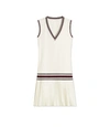 Tory Sport Tory Burch Performance Jersey V-neck Tennis Dress In Snow White