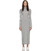 Loewe Stripe Long Sleeve Cotton Jersey Maxi Dress In White