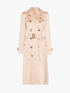 BURBERRY BURBERRY BOSCASTLE SILK DOUBLE-BREASTED TRENCH COAT,801431213923798