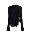 ROBERTO CAVALLI FLARED SWEATER WITH FLORAL TRIM,13753529
