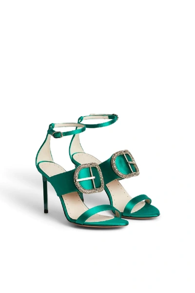 Roberto Cavalli Buckle Detail Sandals In Green