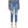LEVI'S BLUE 724 HIGH-RISE STRAIGHT CROP JEANS