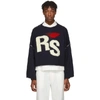 RAF SIMONS RAF SIMONS NAVY OVERSIZED CROPPED RS SWEATER