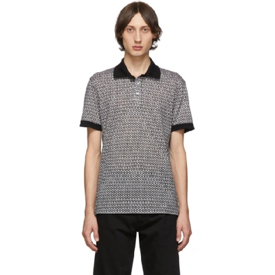 Ferragamo Gancini Print Polo Shirt In White