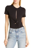 ALEXANDER WANG T KEYHOLE TWIST COMPACT JERSEY BODYSUIT,4CC2197005