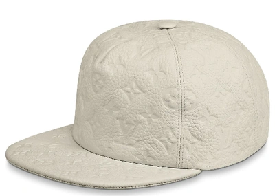 Pre-owned Louis Vuitton 1.0 Cap Embossed Monogram Leather White