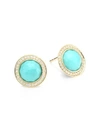 IPPOLITA Lollipop Mini 18K Yellow Gold, Turquoise & Diamond Stud Earrings