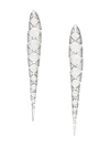 ADRIANA ORSINI Zena Rhodium-Plated Sterling Silver & Cubic Zirconia Linear Drop Earrings