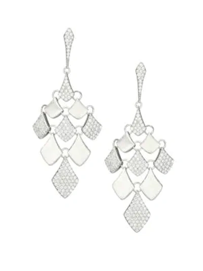 Adriana Orsini Zena Rhodium-plated Sterling Silver & Cubic Zirconia Kite Drop Earrings