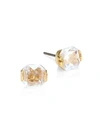 KATE SPADE That Sparkle 12K Yellow Goldplated Princess Cut Stud Earrings