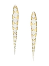 ADRIANA ORSINI Two-Tone & Cubic Zirconia Linear Drop Earrings