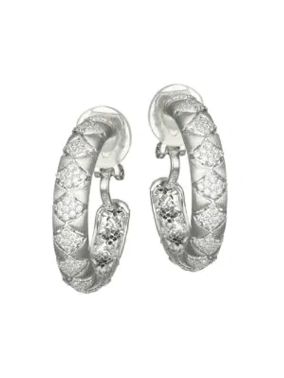 Adriana Orsini Zena Scales Clip-on Hoop Earrings In Rhodium