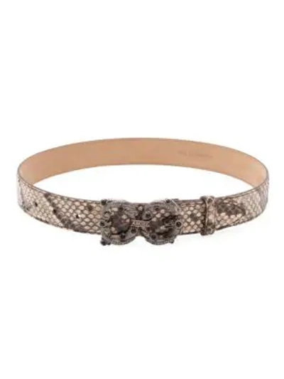 Dolce & Gabbana Women's Amore Logo Python Belt In Natural