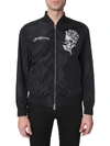 ALEXANDER MCQUEEN ALEXANDER MCQUEEN SKULL LOGO PRINT BOMBER JACKET