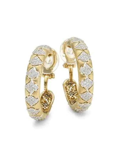 Adriana Orsini Zena 18k Yellow Goldplated Sterling Silver & Cubic Zirconia Hoop Earrings