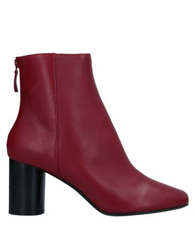 Sandro Ankle Boots In Red