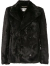 Saint Laurent Faux Fur Pea Coat