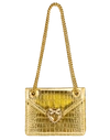 DOLCE & GABBANA LIGHT GOLD METALLIC DEVOTION CROSSBODY BAG