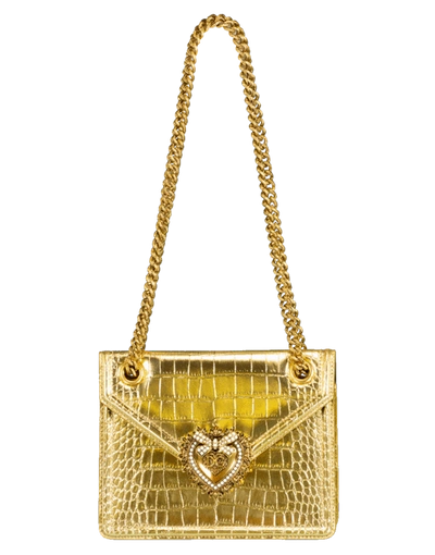 Dolce & Gabbana Light Gold Metallic Devotion Crossbody Bag