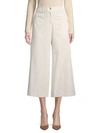 Lafayette 148 Wide-leg Stretch Cropped Pants In Stucco