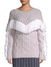 AMUR ULLA FRINGE WOOL SWEATER,0400010745022